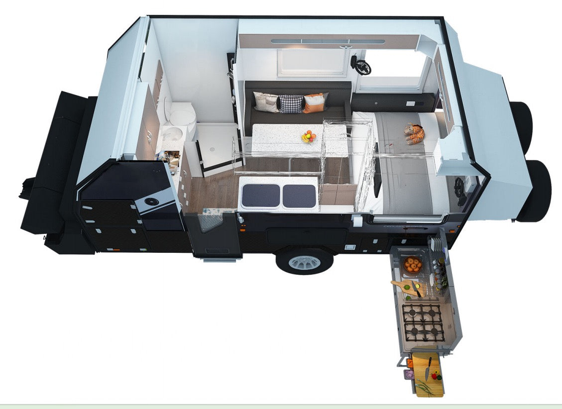 15 FT Hybrid Offroad Caravan-Camper trailer(AS47K)