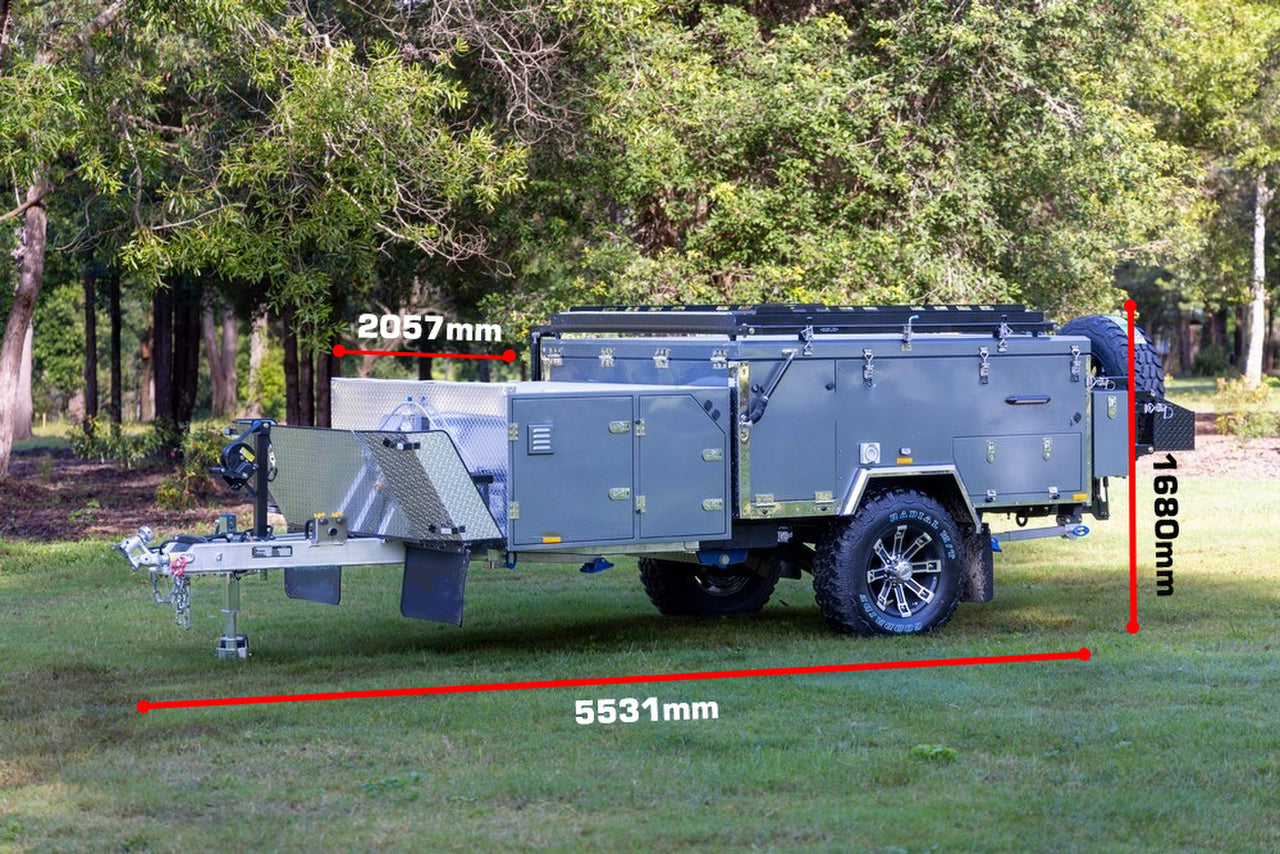 Forward Folding/Rear Slide Camper Trailer